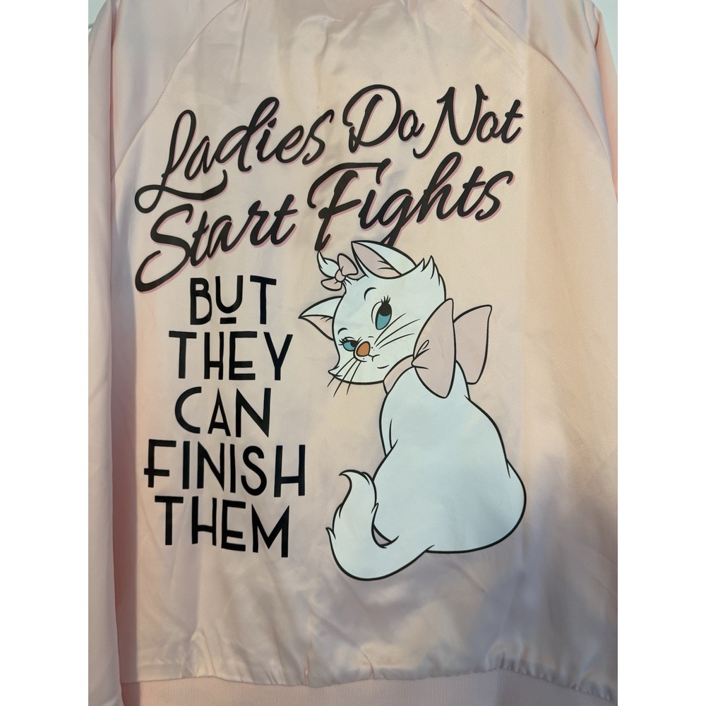 Disney Cakeworthy Women's XL Pink Jacket Aristocats Marie Don't Start But Finish